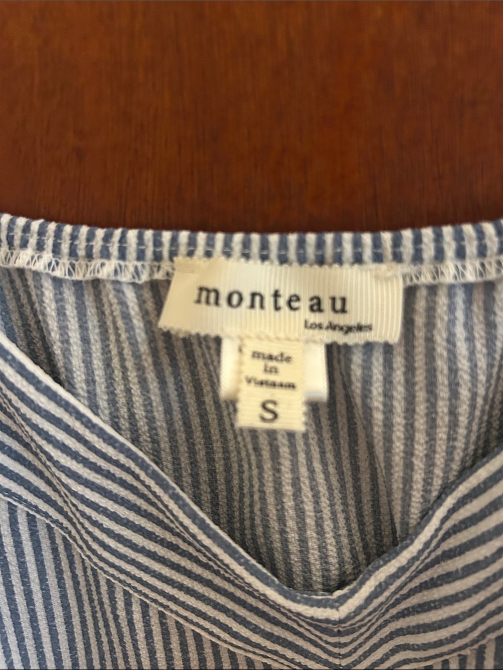 Monteau Blue and White Striped Tiered Spaghetti-Strap Maxi Dress - Picture 2 of 4
